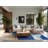 Soft Plush Queanbeyan Santorini Blue Domes Modern Area Rug in Beige – Beige Binding-1399379212