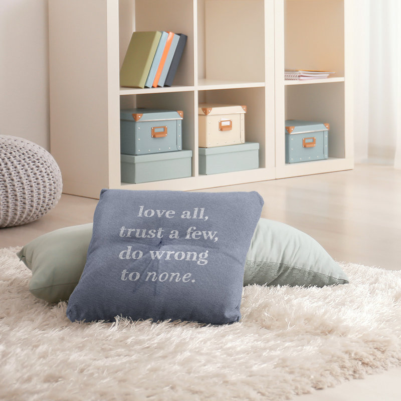 Coussin intérieur / extérieur Do No Wrong, Bleu / blanc, H 26 po x l 26 po
