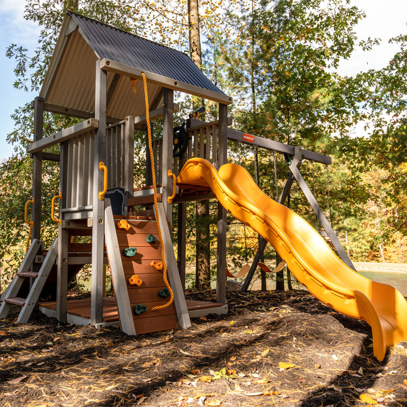 Jack and June Multi-Level Playhouse 5' Cedar Swing Set
