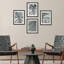 Ensemble de 4 feuilles de palmier noir et gris, impression murale encadrée sur papier, impression 4 pièces-93012068-93012070