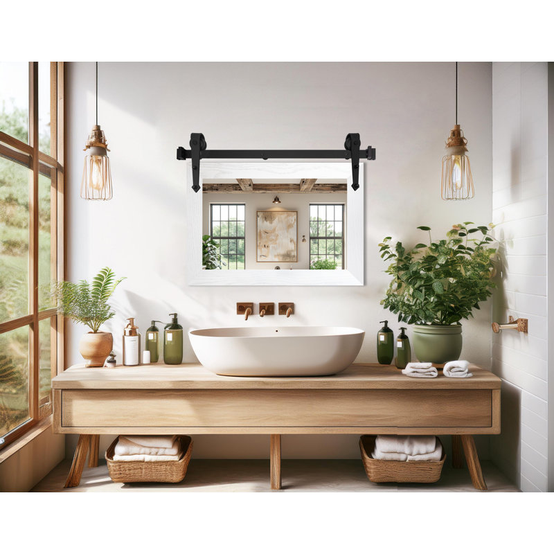 Miroir Manoil, 24 po x 33 po, Blanc