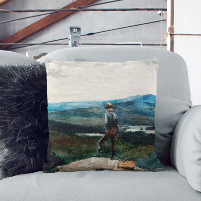 The Ranger Adirondacks Scatter Cushion with Filling, Black, 40cm H x 40cm W x 15cm D
