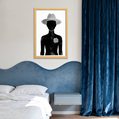Silhouette abstraite avec chapeau et rose