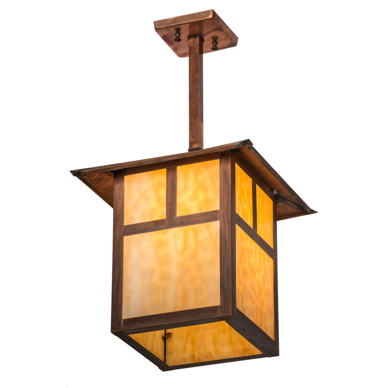Luminaire suspendu rectangulaire 1 lumières lanterne Wydra