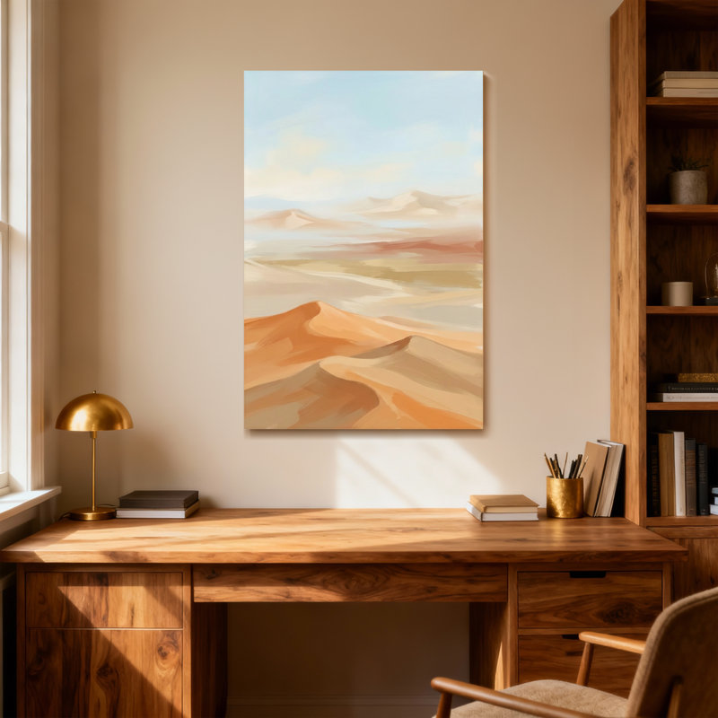 Abstract Desert Dunes Under Soft Sky Light, 36" H x 24" W
