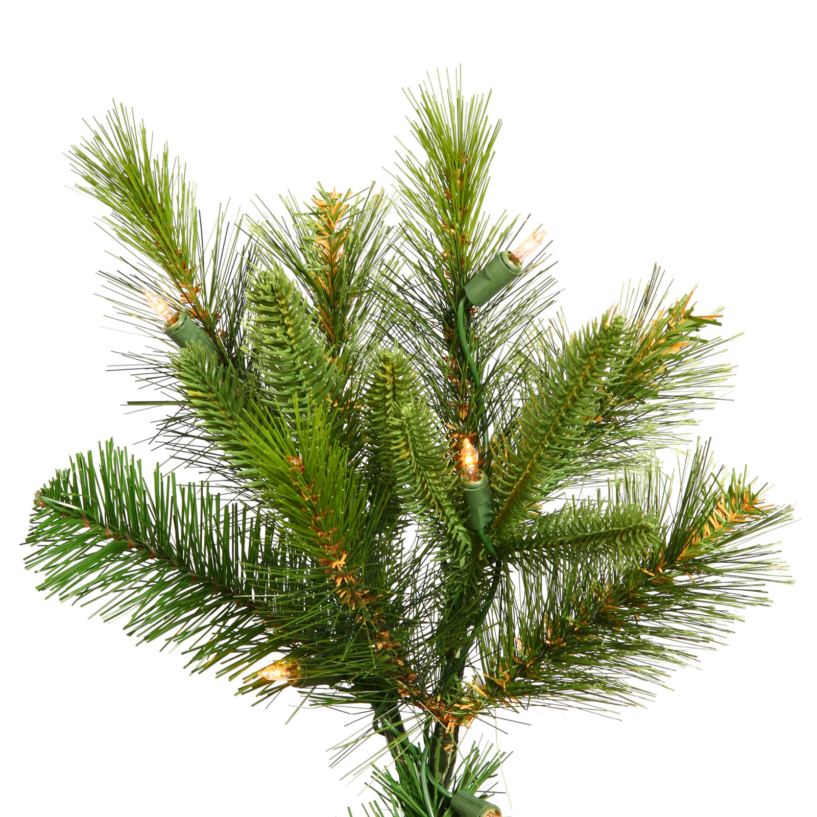 Green Pine Flocked Pre-Lit Pine Christmas Tree, 12' H, ClearDura-Lit® Incandescent