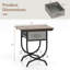 Table de bout 2 pièces avec tiroir en tissu et table de bout en métal sculpté