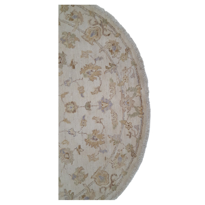 Daugherty Hand Knotted 4x4 Ivory Round