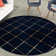 Latitude Run® Checks Nikica Rug Navy Blue and Gold