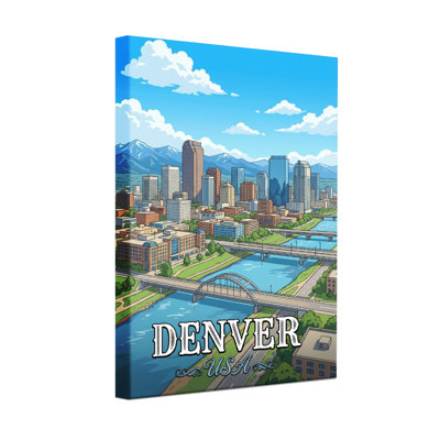 Paysages et paysages urbains Denver avec montagnes et rivière
