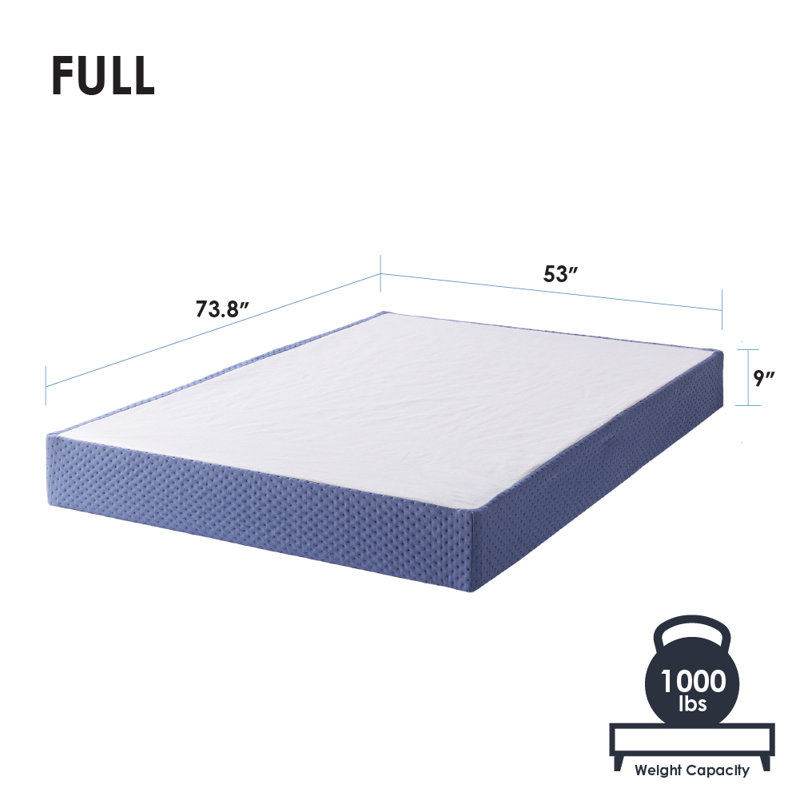 Sommier tapissier Huxley, Double, Bleu marine