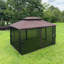 Toit de jardin 13x10 avec toile imperméable - Toit brun, grand support stable et