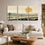 Railroad Tracks In Vintage Desert Landscape, ensemble de 3 toiles d'art-442935172