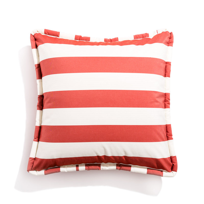 Coussin The Euro, H 18 po x l 18 po, Rayures rouges