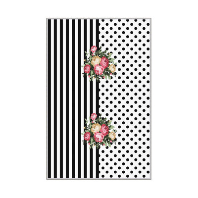Premium Hall Carpet (3.3 x 6.6 ft), 100% Polyester, 0.3 in Pile Height | Antibacterial, Non-Slip PVC Dot Underside, 650 g/m² | Durable Woven Design, 3D Digital Printing, Machine Washable, Ideal for Home Décor