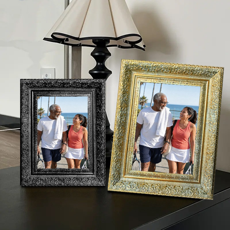 Cadre photo décoratif doré antique 1PC pour photos 8 po x 10 po et décor de vestibule