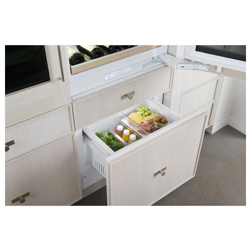 Monogram 30" W Integrated Customizable Refrigerator, Panel Ready, Minimalist, Right, 84" H Stainless Steel Panel