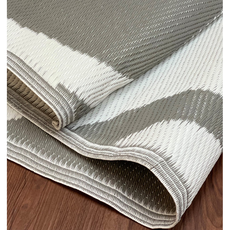 Tapis intérieur / extérieur gris Arybella, Rectangle 6 pi x 9 pi