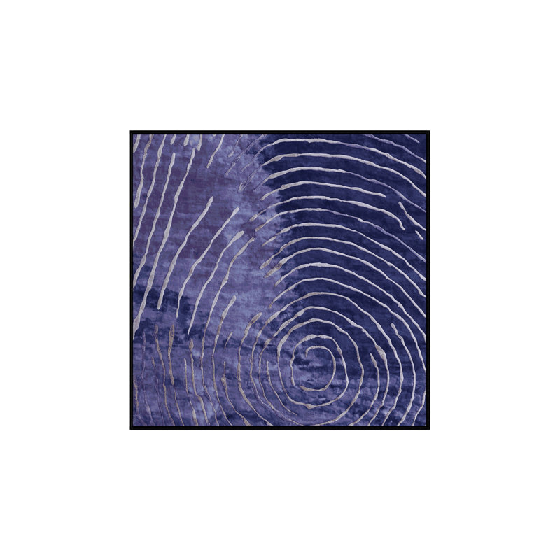 Tapis gris soyeux et moelleux, Carré 7 pi
