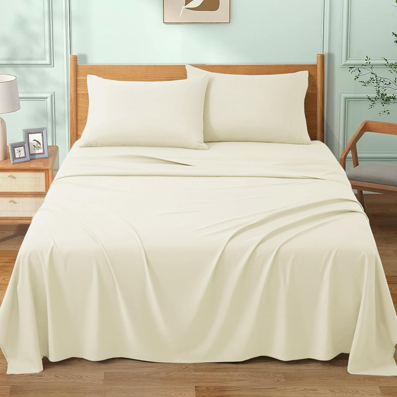 My Home Store-Cotton Flat Sheet-Soft and Breathble flat sheet-Summer sale, Double (230 x 255 cm), Cream