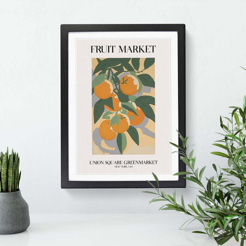 Union Square Fruit Market Exhibition 1 - Single Picture Frame Print on Wood, 34cm H x 25cm W x 2cm D