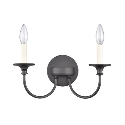 Éclairage pour salle de bain 2 lumières Cecil - noir mat 14 po Cecil