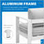 Ensemble de conversation modulaire en aluminium 4 pièces avec canapé d'extérieur 7 places, coussins gris clair épais, structure blanche et table basse
