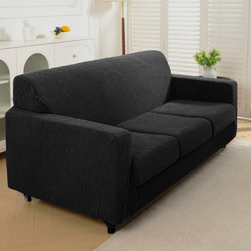 Housse de canapé en jacquard extensible 4 pièces, housse pour canapé pour 3 coussins, protecteur de meubles lavable à la machine