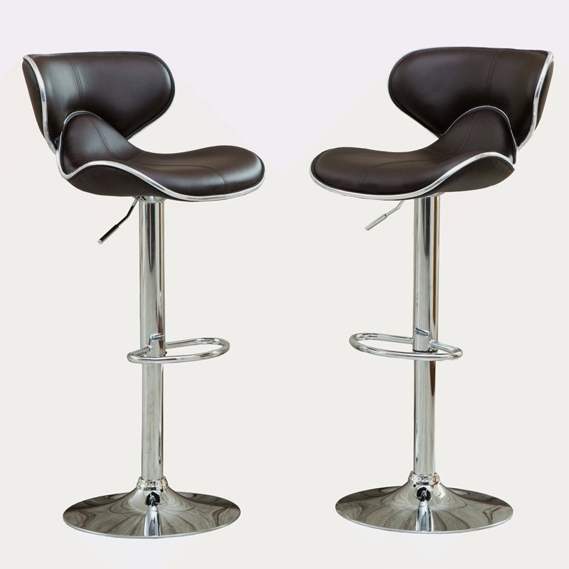 Ensemble de 2 tabourets de bar Upholstery Airlift, Marron foncé