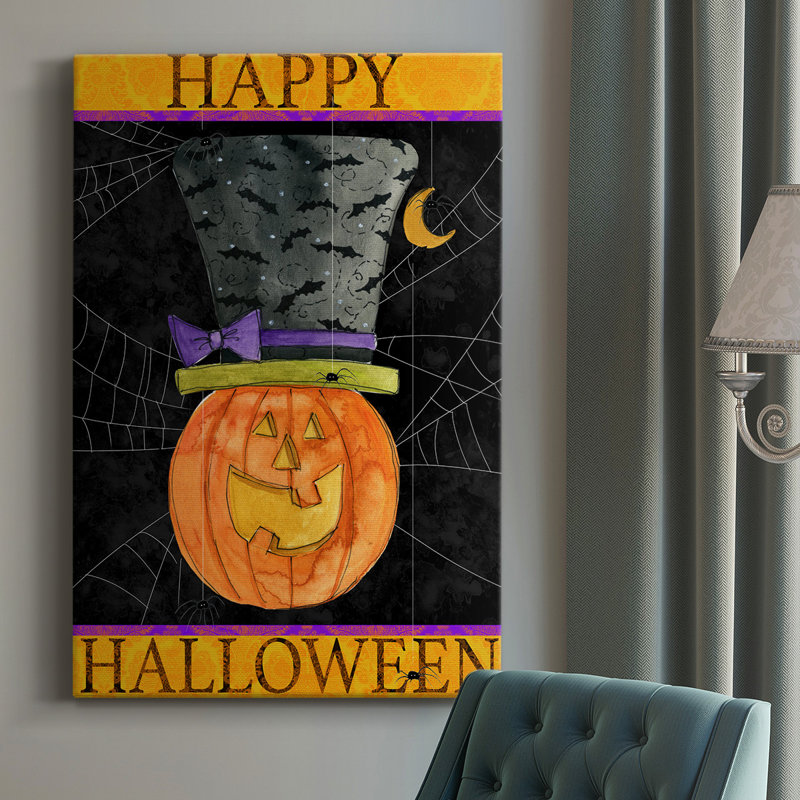 Joyeux Halloween, impression sur toile tendue, H 27 po x l 18 po x P 1 po