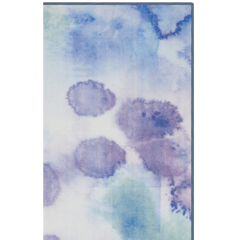 Tapis abstrait lavable à la machine Darius Performance, Tapis de couloir 2 pi 2 po x 10 pi