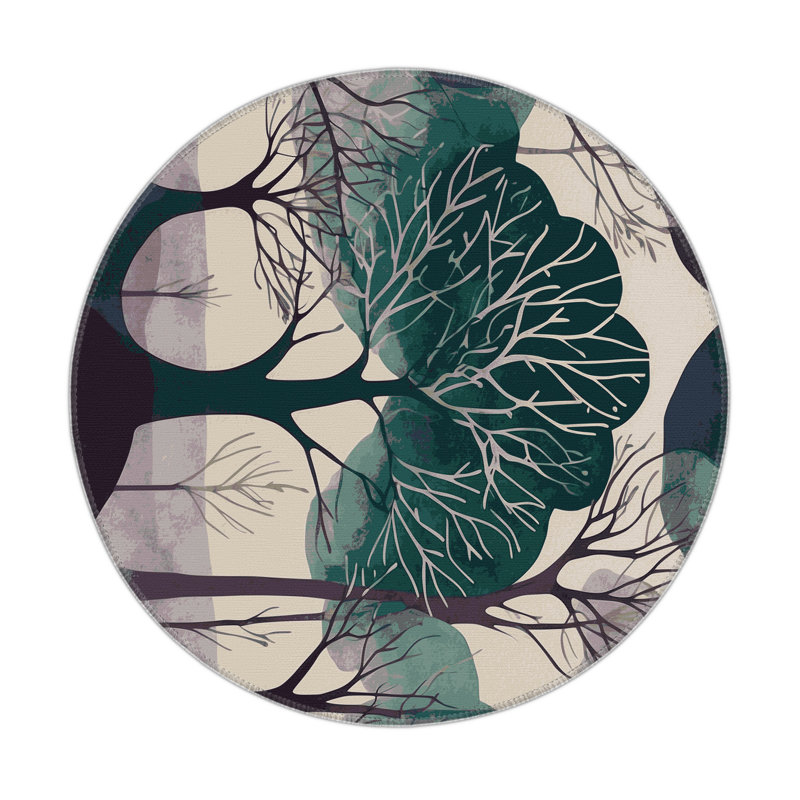 Mystic Petals Indoor And Outdoor Area Rug, Round 5'