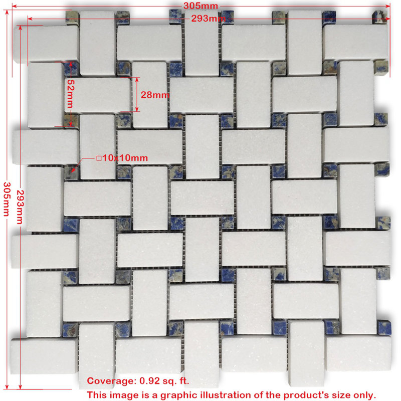 Carreau de mosaïque de mur et de plancher en marbre 12 po x 12 po Moleanos