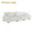 3 - Piece Upholstered Light Gray Faux Rabbit Fur Flannel Modular Sectional Sofa with Armrests & Throw Pillows-1655858585