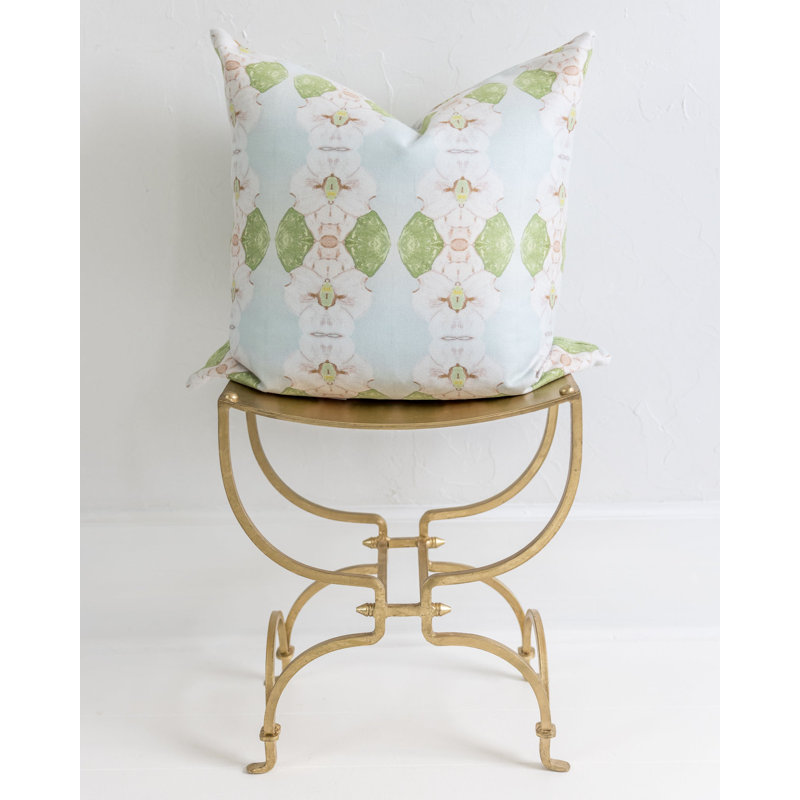 Flowering Dogwoods Square Pillow Cover & Insert, 22"H x 22"W, Light Blue Floral