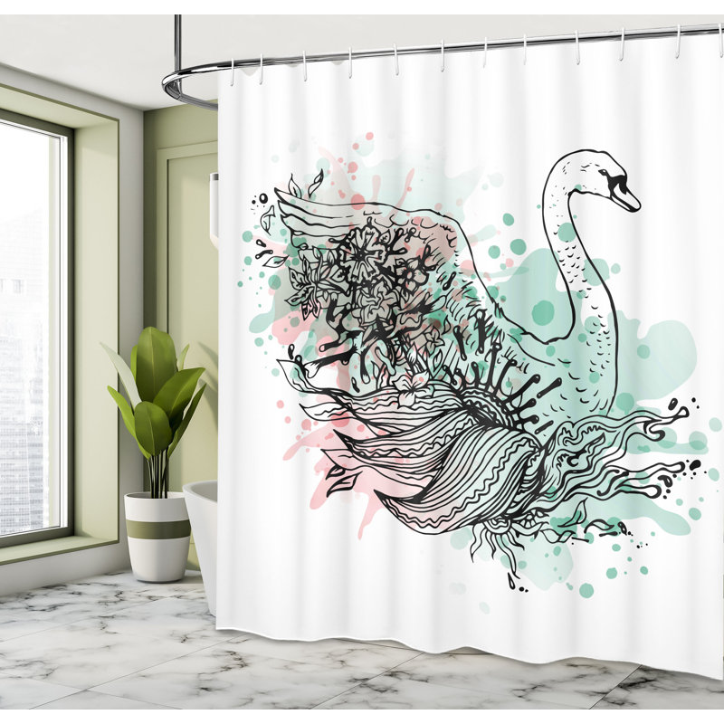 Animal Print Shower Curtain with Hooks Included, 70" H x 69" W