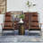 Peterson Wood Arm Genuine Leather Lounge Chair-115353677