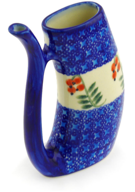 Polish Pottery 10 oz. Stoneware Mug with Straw