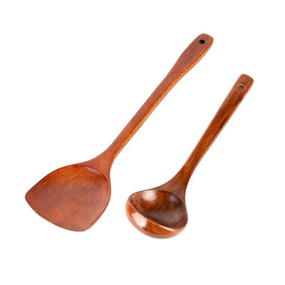 6-Piece Handcrafted Camphorwood Cooking Utensils - Heat-Resistant Wooden Spatulas And Spoons Set