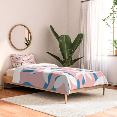 Édredon en coton rose / bleu standard