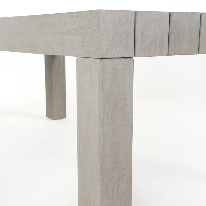 Sonora Outdoor Teak Dining Table, Weathered Gray