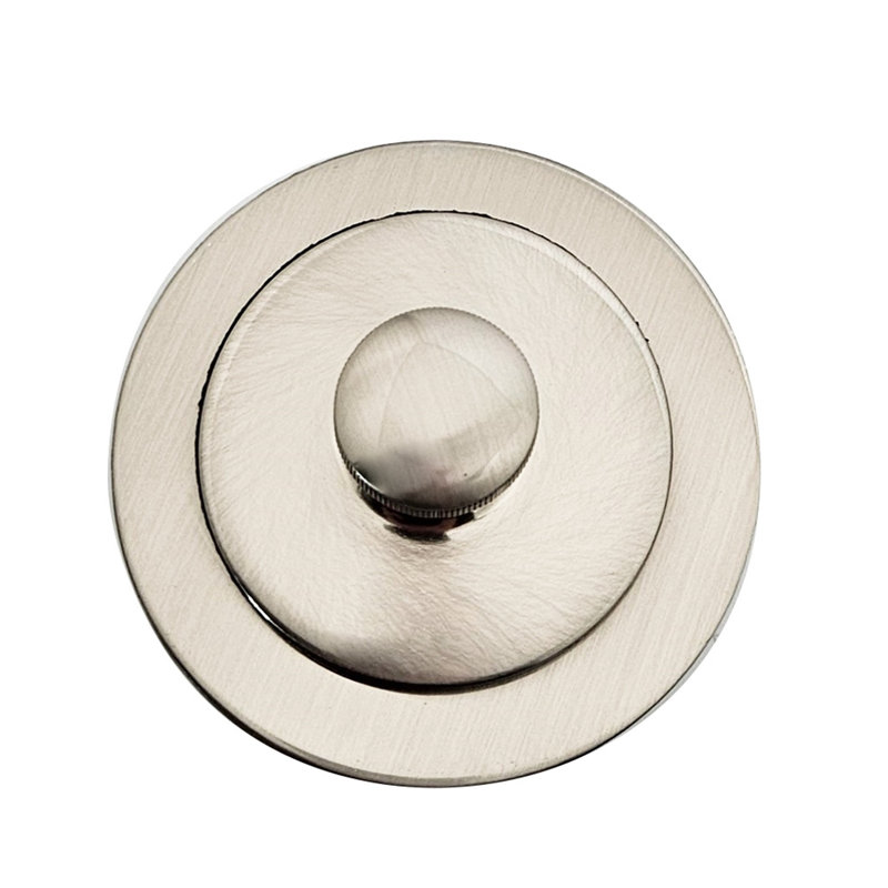 Ensemble de drain de baignoire 14 po en polypropylène blanc avec trop-plein à 2 trous, Nickel satiné