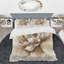 Ensemble d'édredon traditionnel 4 pièces - Ensemble de literie et de coussins Blooming Beige Floral Design III-131382770