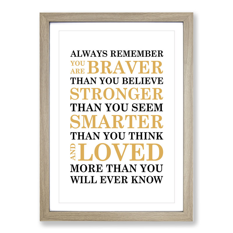 Always Remember - Framed Print, 48cm H x 36cm W x 2cm D, Oak