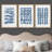 «Geometric Line Blue Brush Stroke Line Art Collage Abstract Patterns Modern Art Mid-Century Modern on Canvas», reproduction de 3 pièces-94434052-94434053