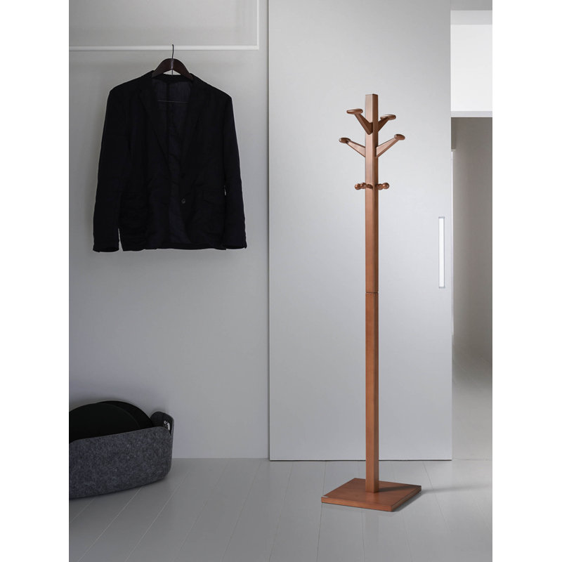 Freestanding 8 - Hook Coat Rack, White
