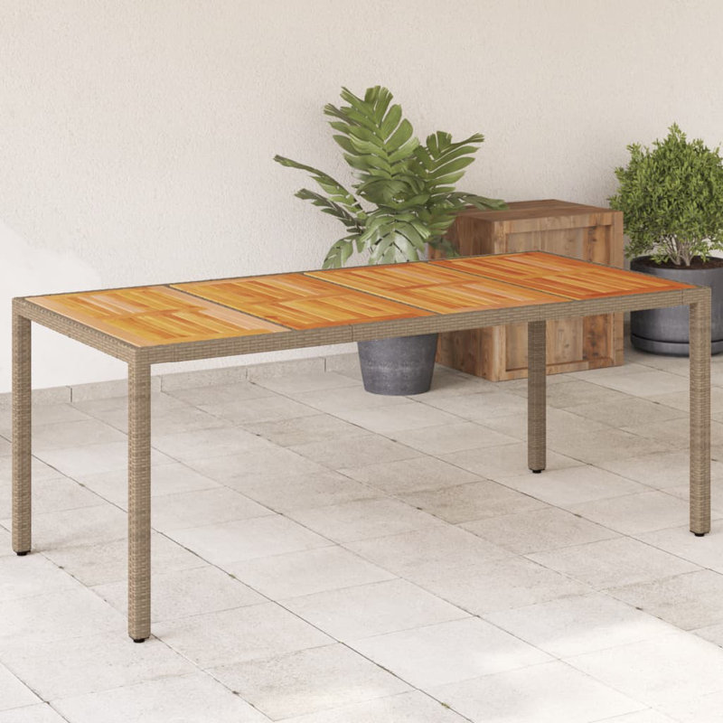 Benkert Rectangular Solid Wood Outdoor Dining Table 90 cm D, 75cm H x 90cm W x 190 cm L