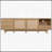 Boho TV Stand for Large TVs, Entertainment Center with Open Storage and Drawers, Wood Media Console with Real Rattan