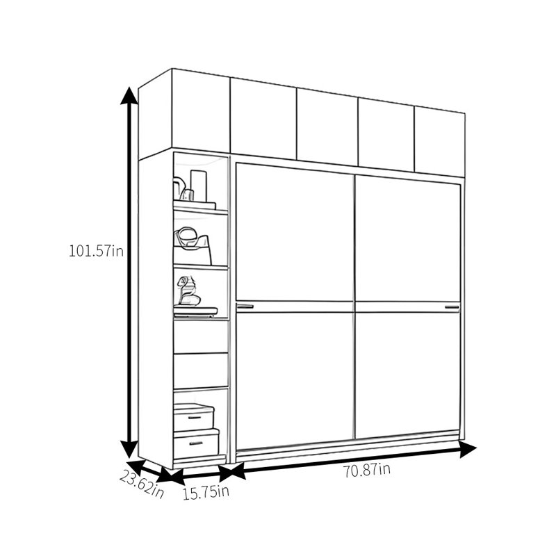 Luxurious And Simple Wardrobe, 102" H x 87" W x 24" D