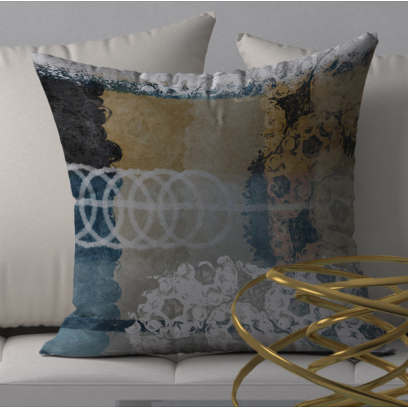 Abstract Reversible Throw Pillow, 18" x 18"
